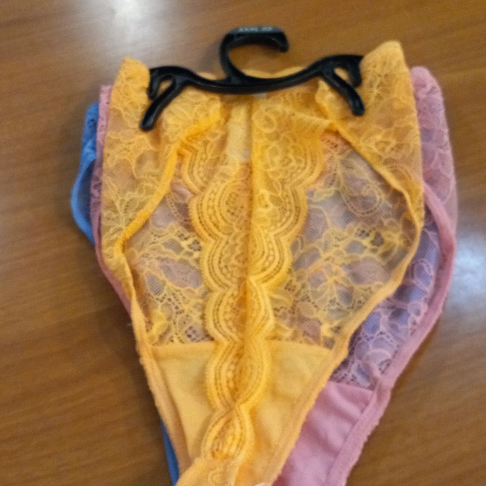 Women 3X Lace String Thong Set 3 Panties Plus Size High Waist Stretch Soft NWT