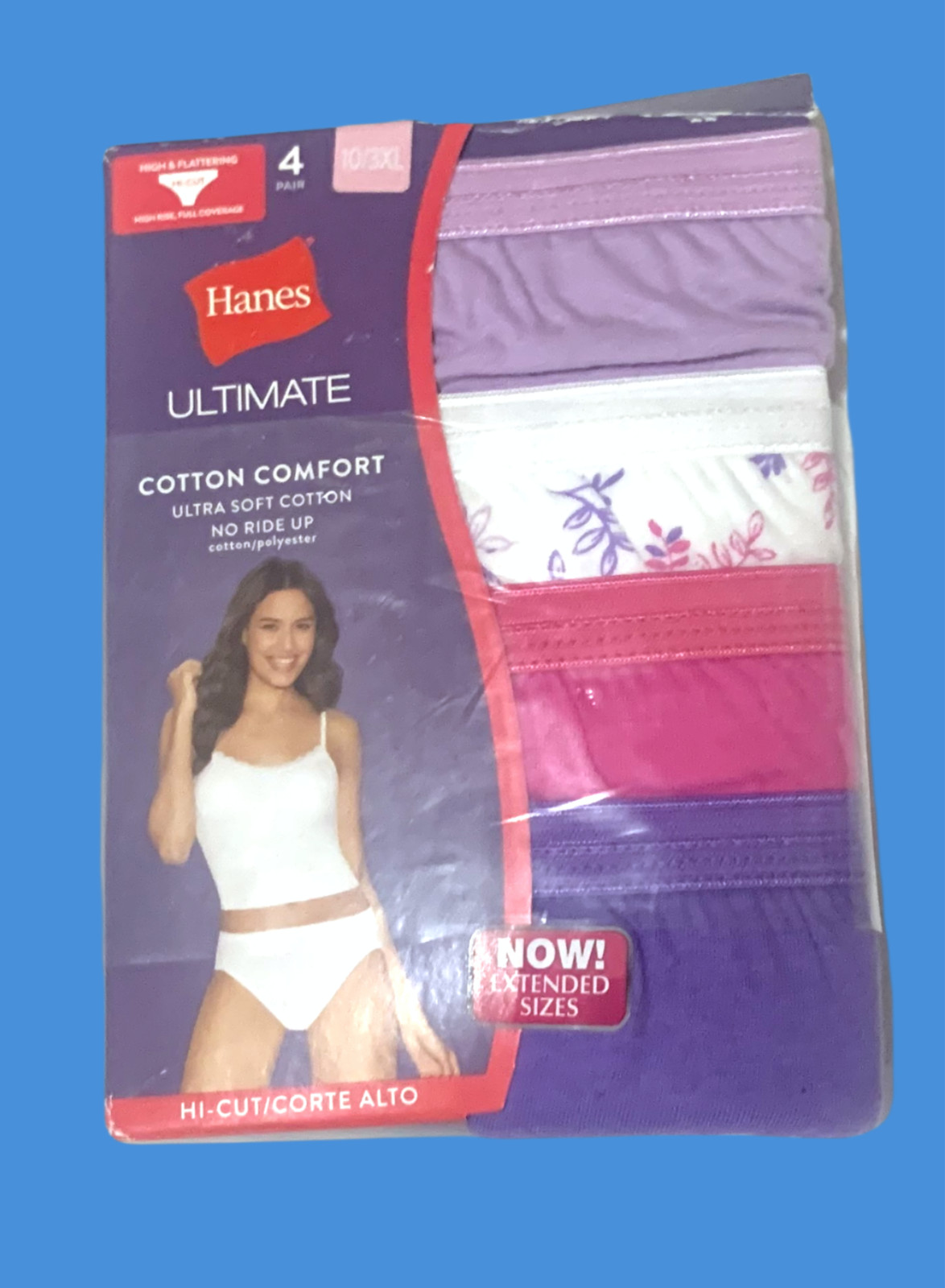 Hanes® Women’s 4 packs Hi-Cut ” 100% Cotton” NEW!!!!