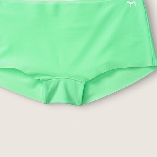 M NEON GLOW MINT NO SHOW Stretch Victorias Secret PINK Boyshort Brief Pantie