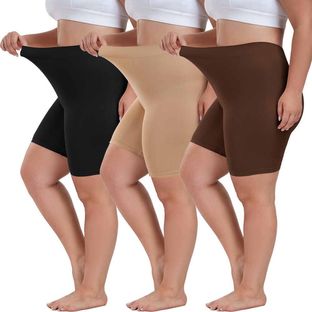 Packs PLUS SIZE Women Boyshorts Briefs Underwear Anti Chafing Long Shorts L-4XL