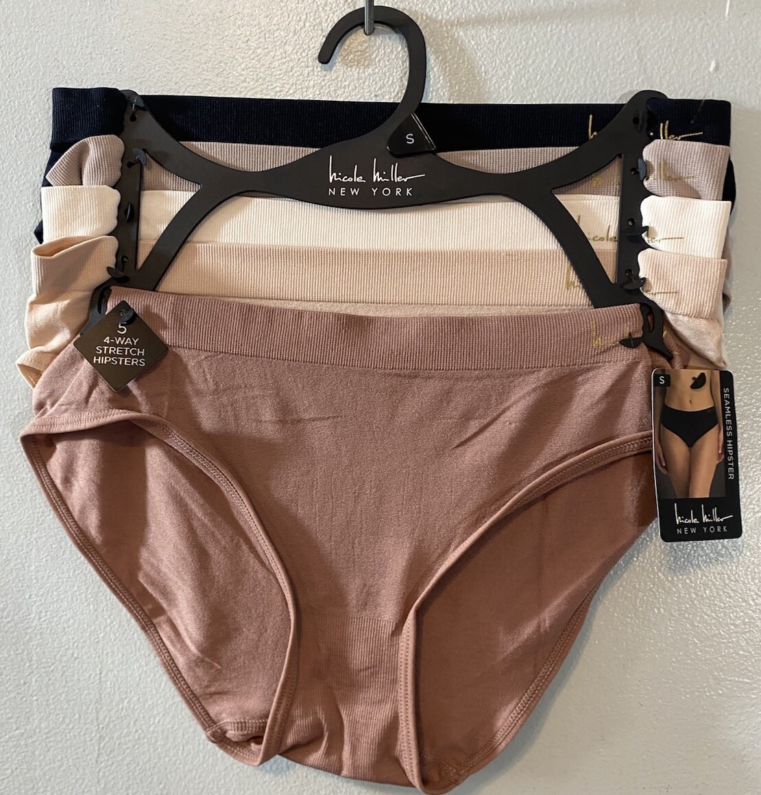 Nicole Miller 5 Pk of 4-Way Stretch Briefs Seamless Size Small
