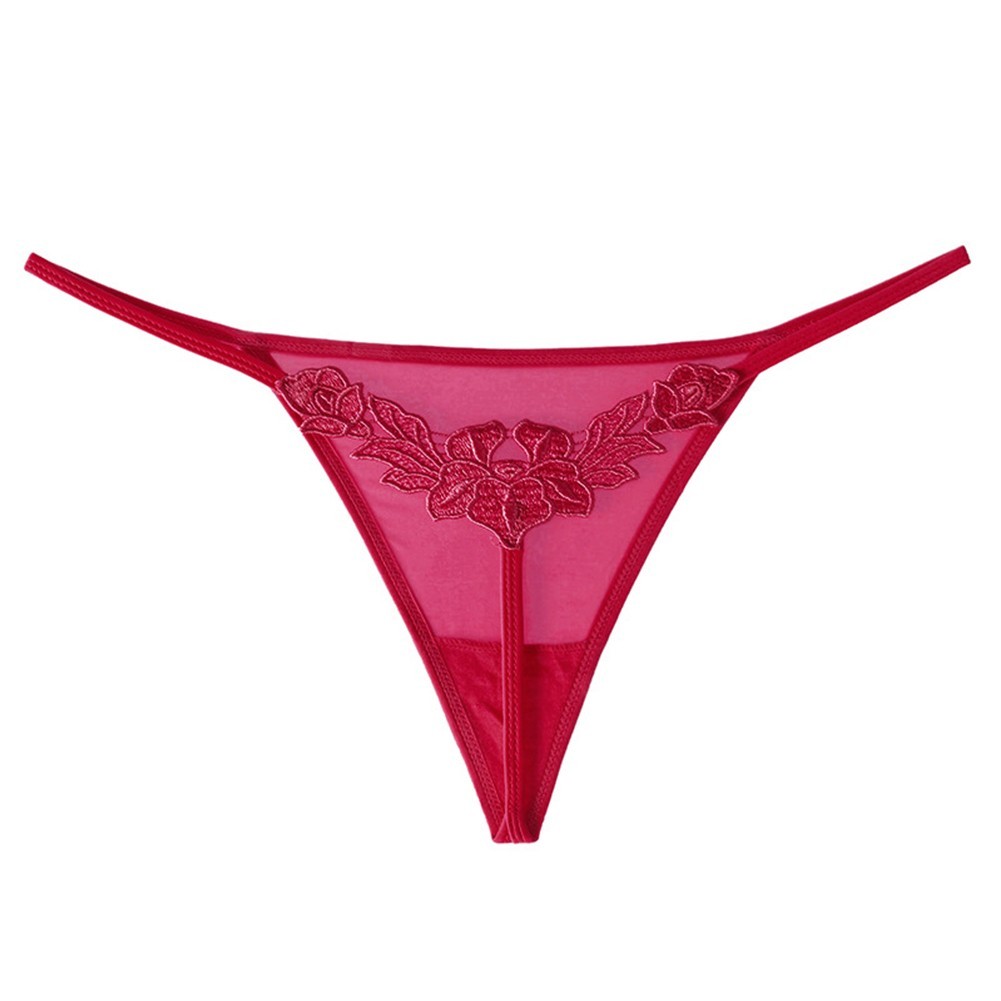High Cut Floral Lingeries Sleepwear Women Wet Look G string T back Panties