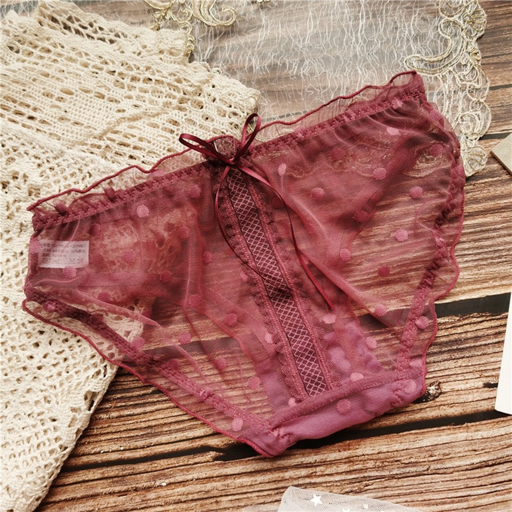 Gorgeous Women’s Lace Underpants with Sweet Dot Pattern and Soft Fabric