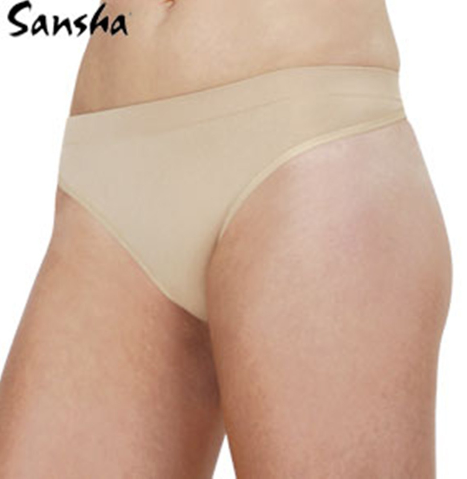 NWT TWO Sansha Dance/Workout Support Thong Panty Nude Adult S/ M or L/ XL