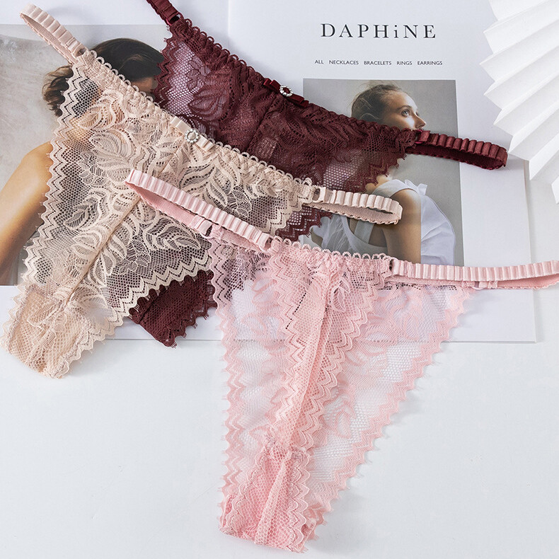 3pack Lot Sexy Womens T back Lace Panties Thong G string See Through Sheer Brief