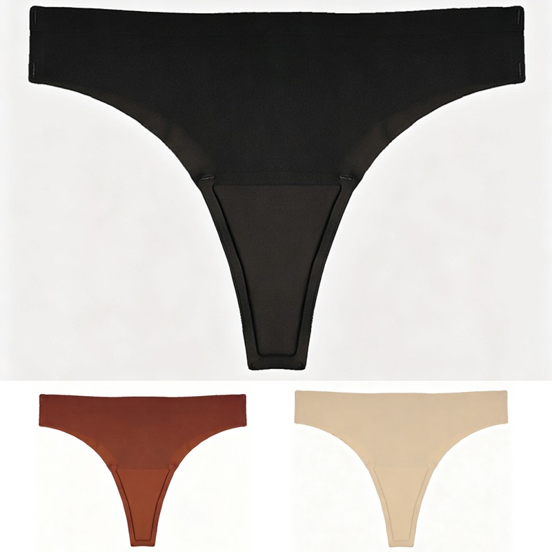 3 Pack Lot Sexy Womens Traceless Thongs Panties Bikinis Underwear Lingerie Brief