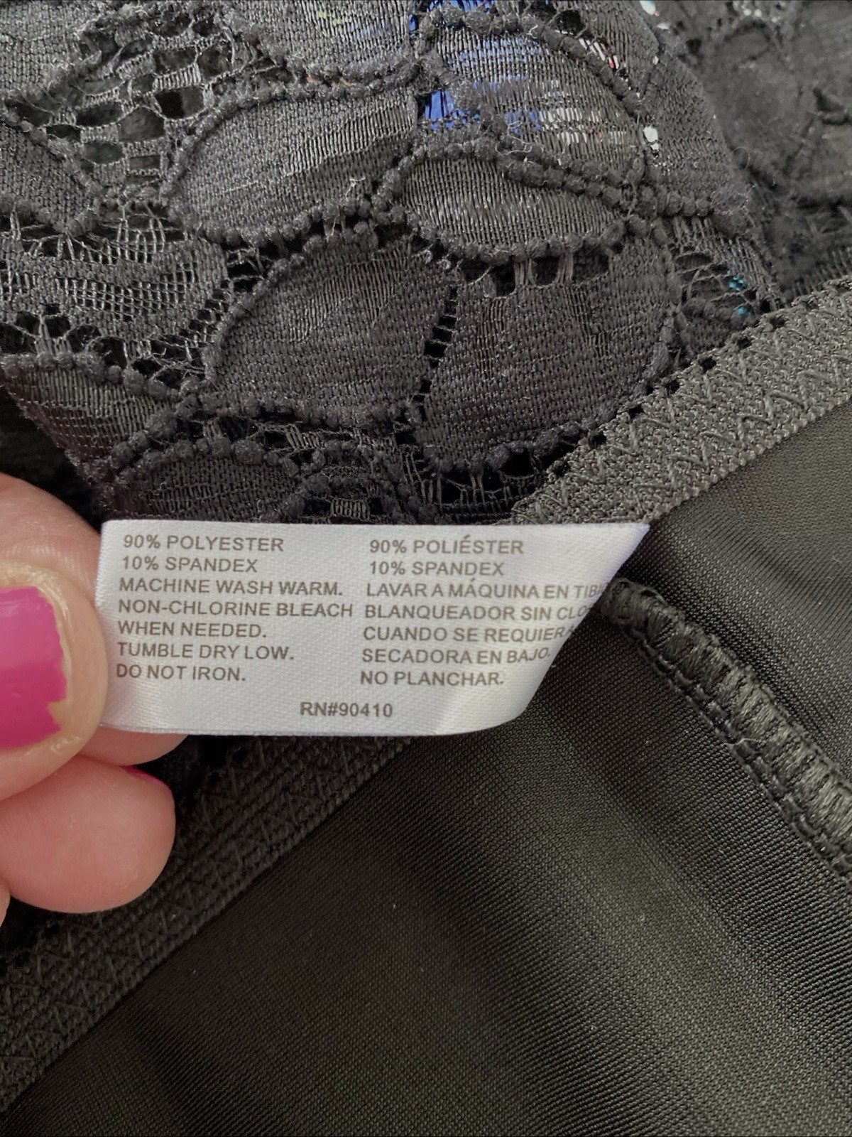 Delta Burke NWT 9/2X Black Lace Boy Shorts Panties