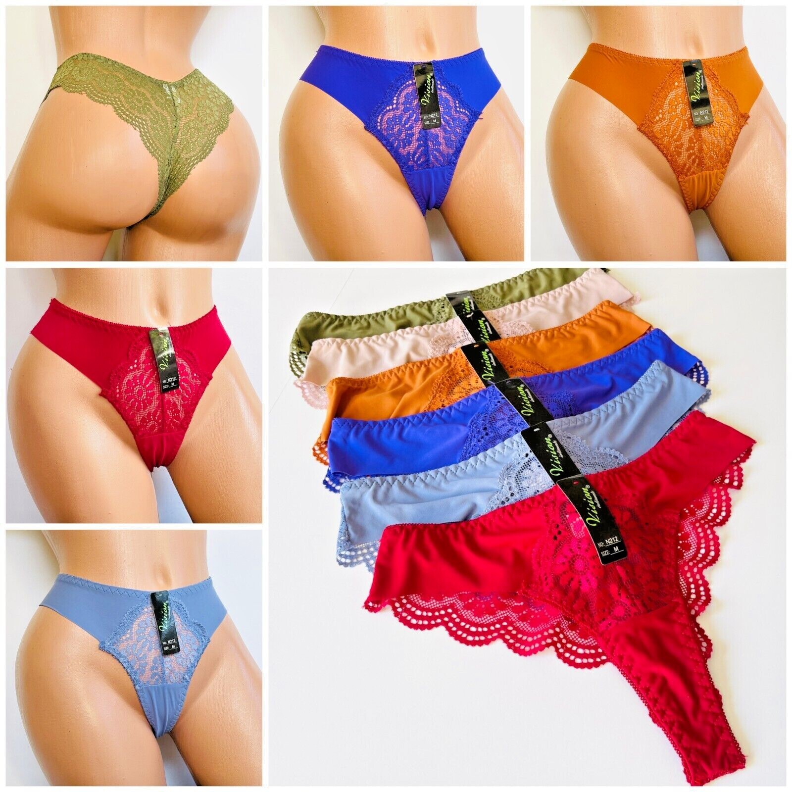 Women’s Thong Tangas G-string Undies panties 6 OR 12 lace sexy Underwear 84 S-XL