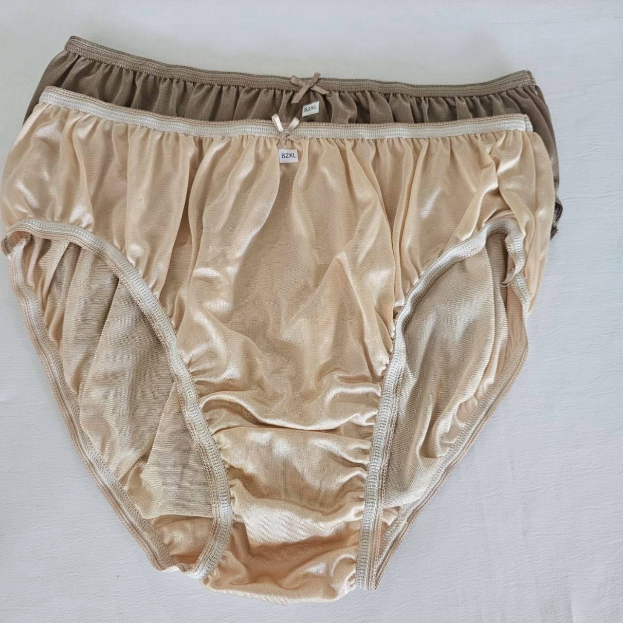 6 Plus Bikini Underwear Nylon Woman Panties Smooth Soft Briefs Mid-Waist/Mix/2XL