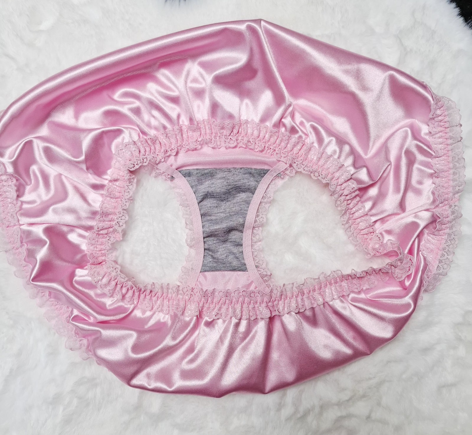 💖 Pink Silky Soft Glossy Stretch Satin Comfort Sissy Panties Briefs L UK 12-14