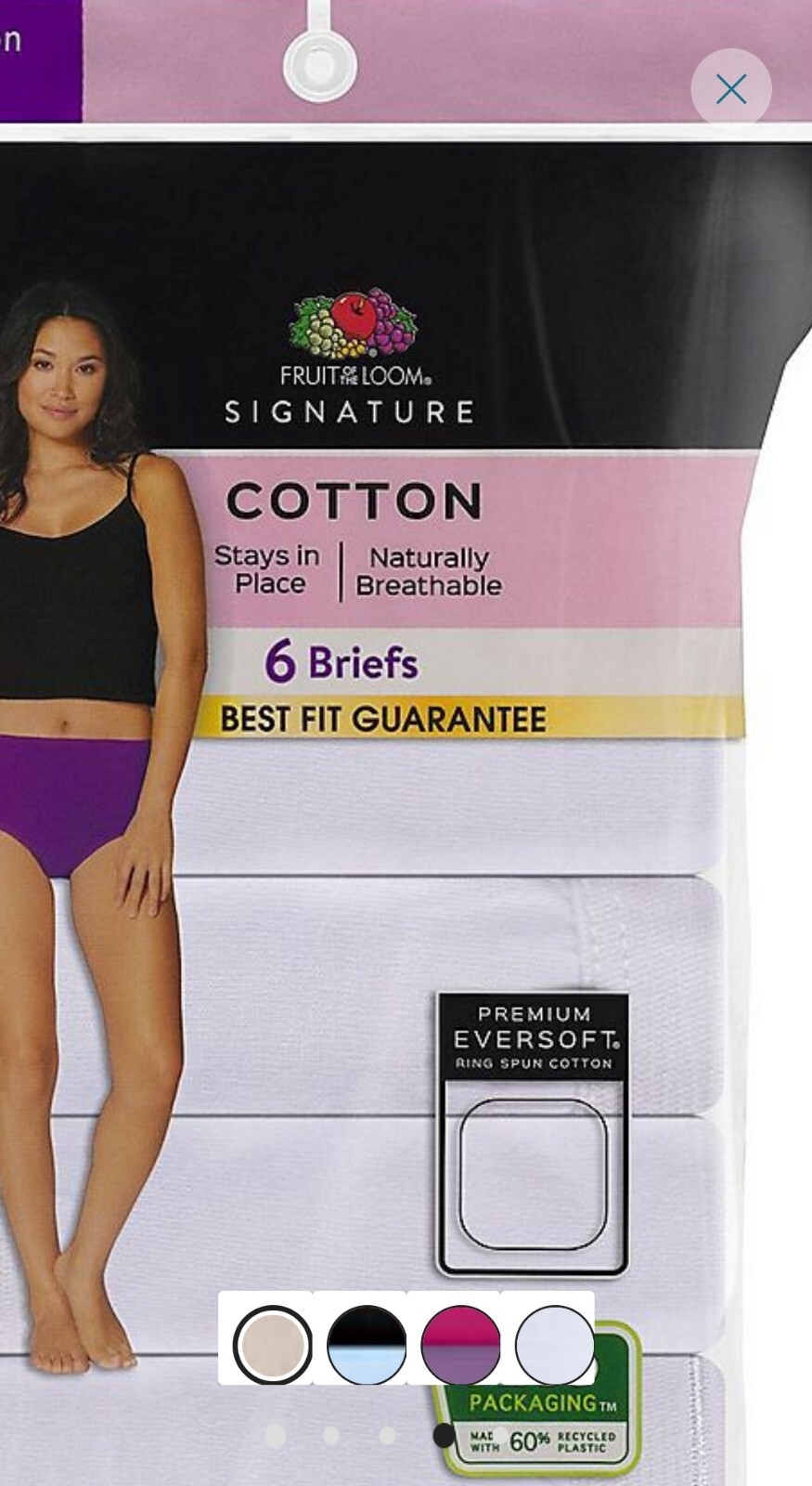 SZ 8 Fruit of the Loom Women’s SIGNATURE BRIEFS TWO 6PK COMBO All White 6Pk+Gift