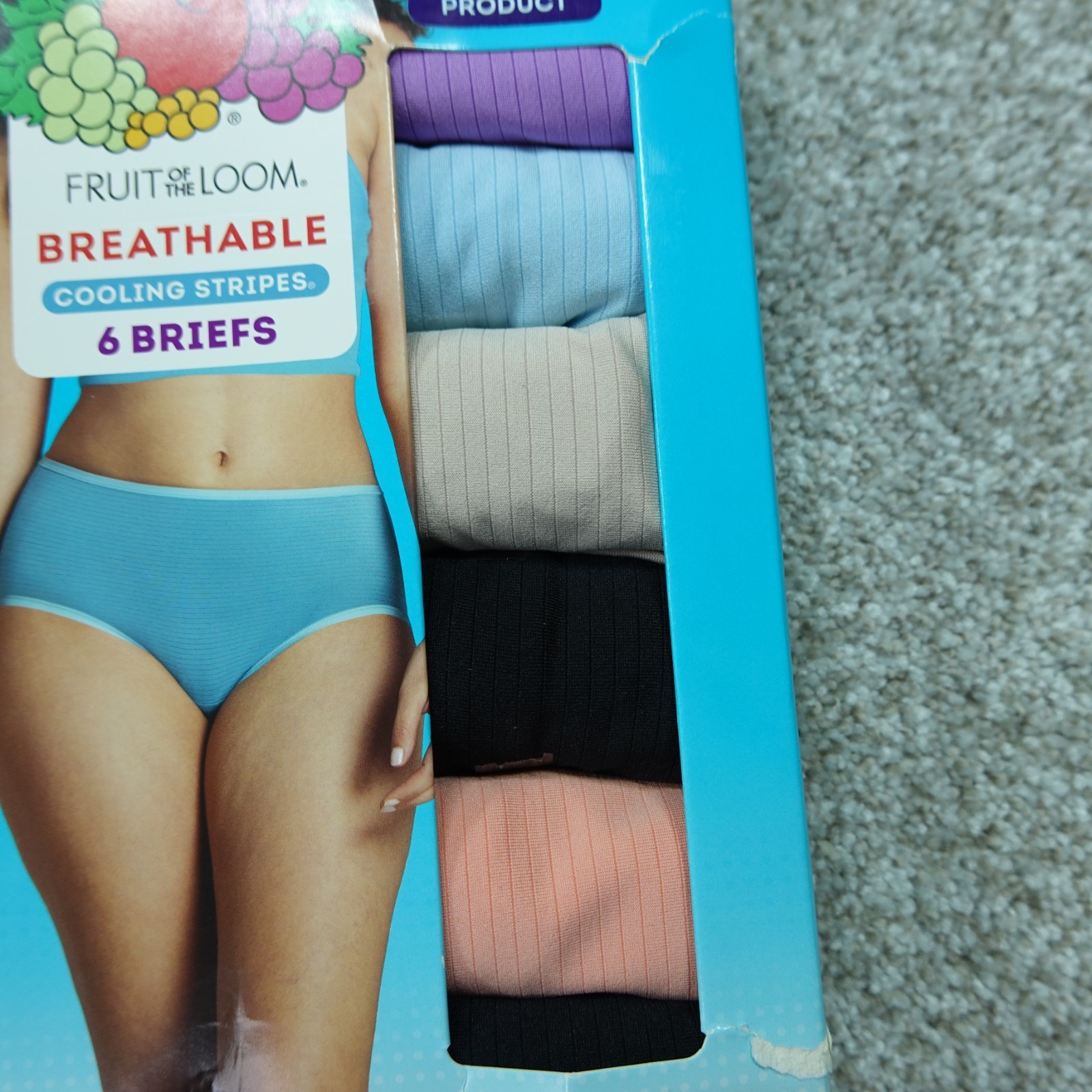 Fruit Of The Loom Underwear Womens 7 Large Briefs Breathable 6 Pairs
