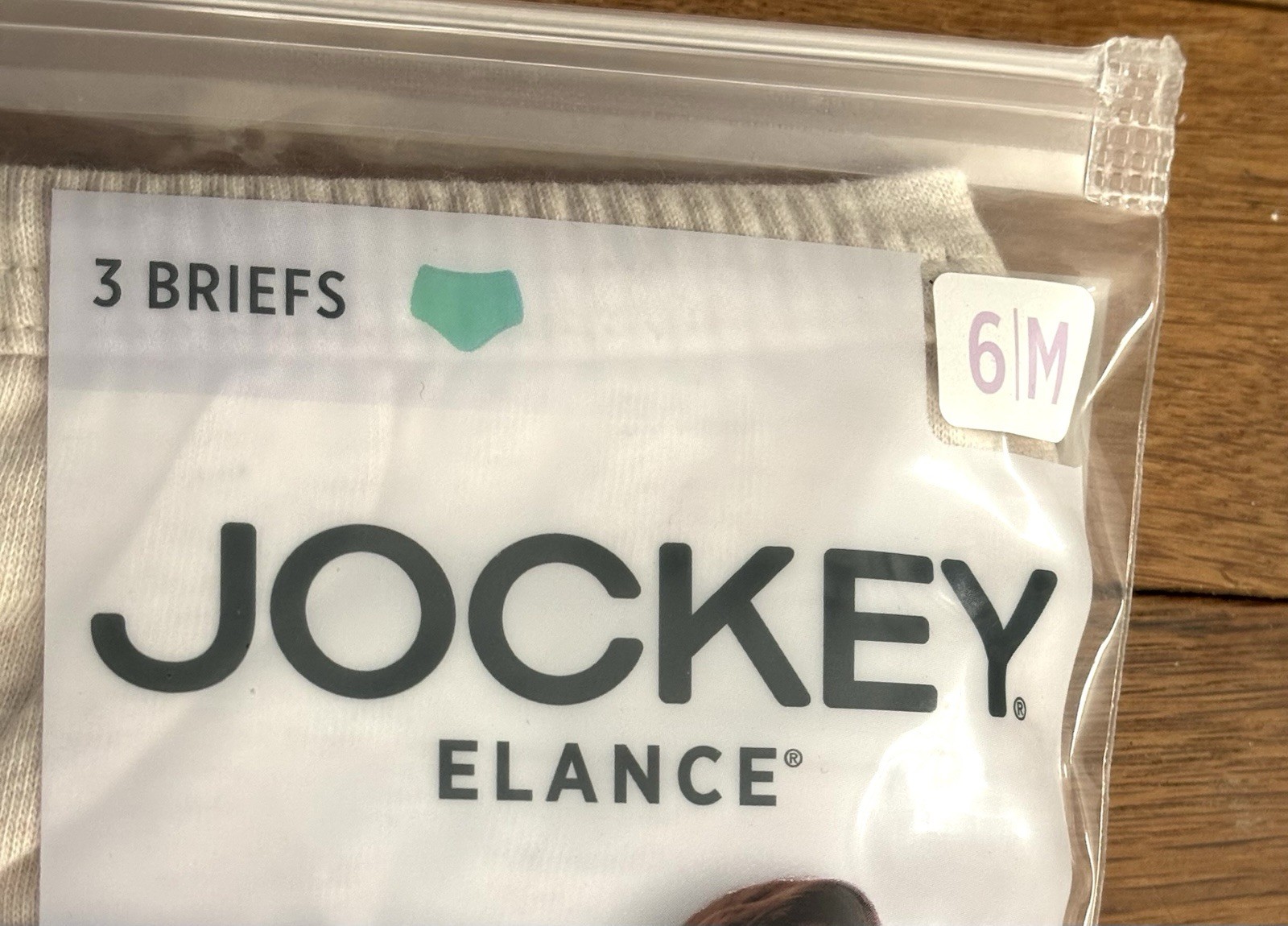 Women’s Size Medium or 6 Jockey Elance 3-Pack Comfort Brief Panty 100% Cotton