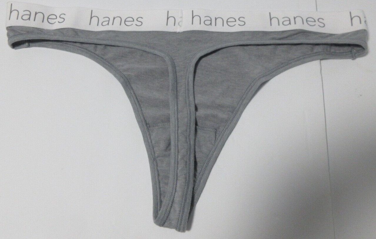 Hanes Originals Women’s Single Grey Heather Thong Size 2XL