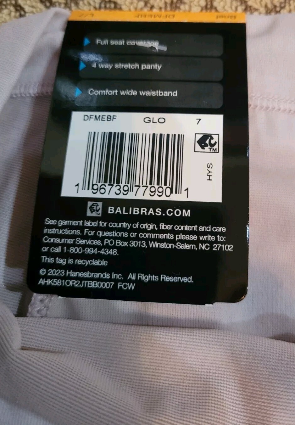 Rare BALI One Smooth U Brief Panty DFMEBF Size 8/XL nwt $13.00