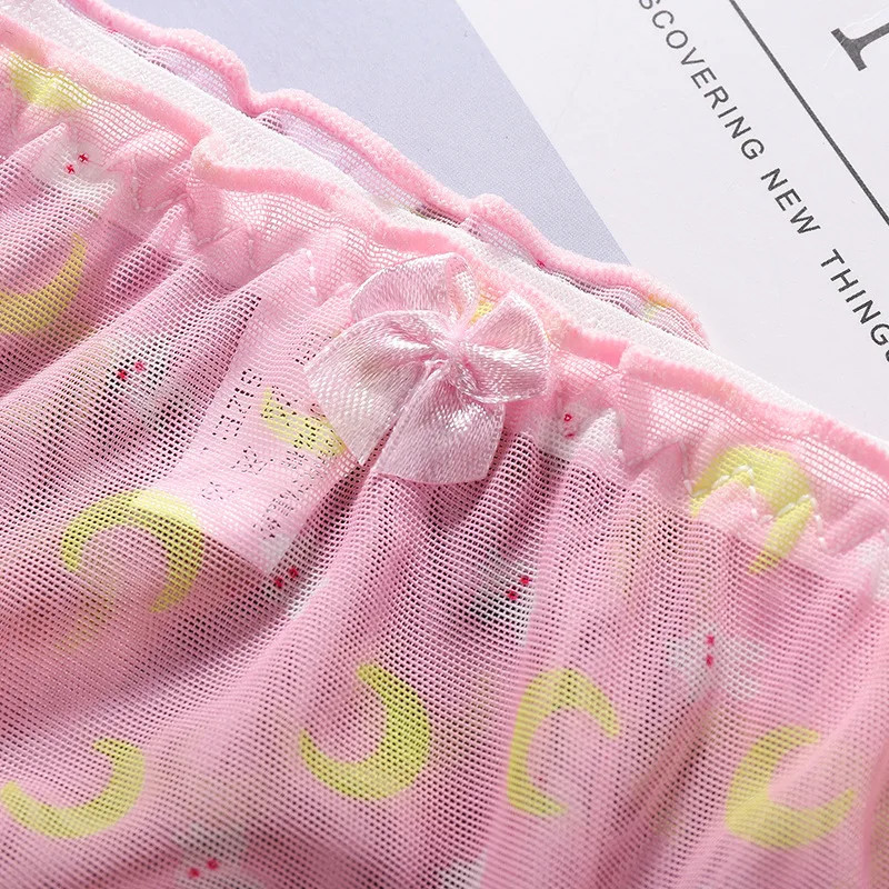 Mesh Lace Panties Low Rise Print Soft Breathable Stretch Briefs Fit Wear