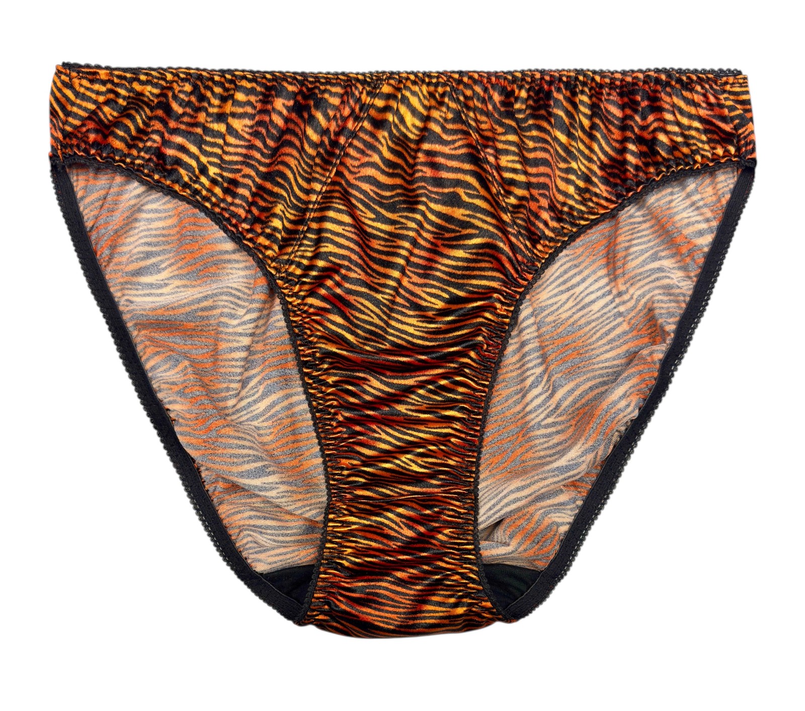 Retro Satin Panty Tiger Print L