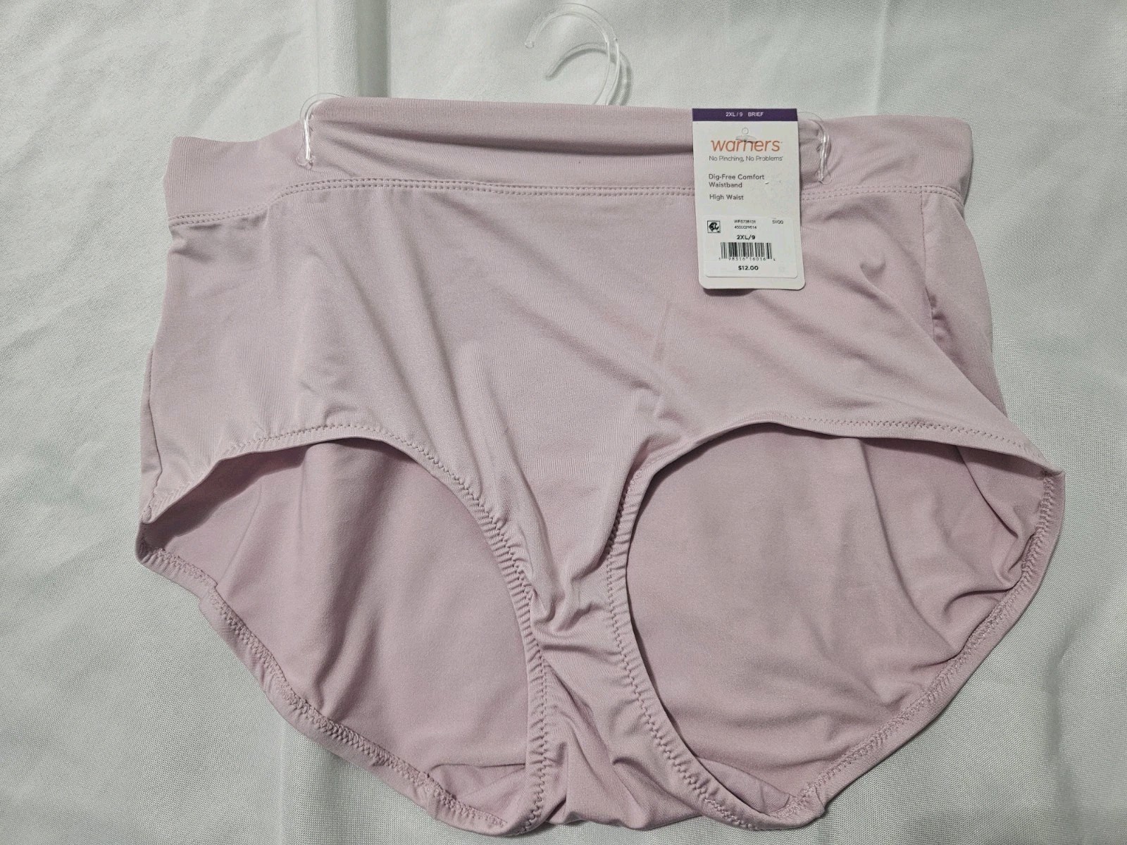 WARNERS, WOMEN’S NEW PINK POLY BL HI WAIST FULL BRIEF, SIZE 9/2XL
