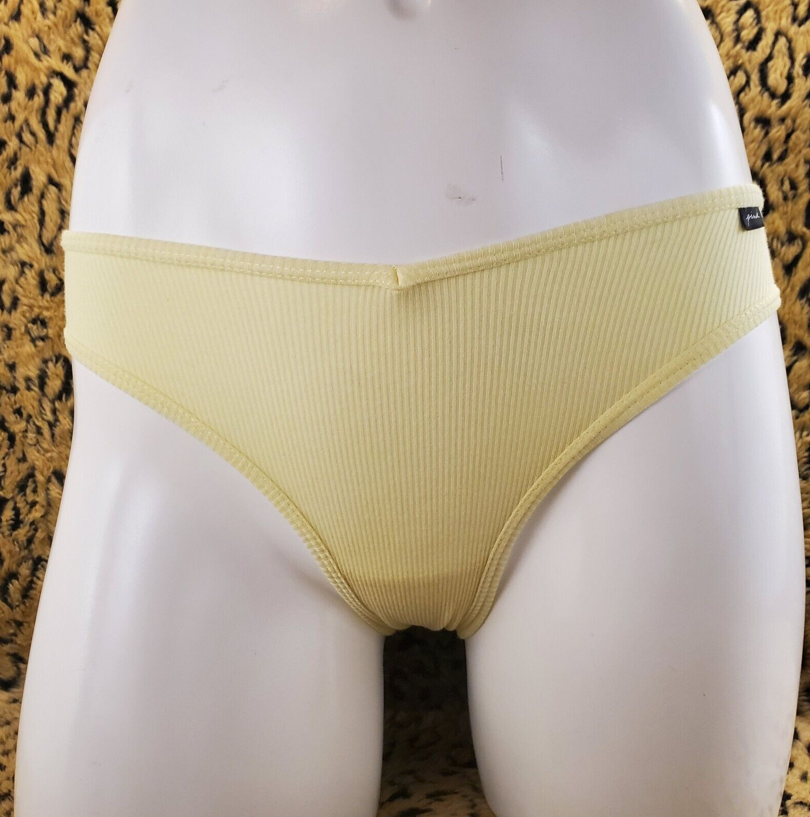 Victoria’s Secret PINK Light Yellow Pleated Bikini Panty S NWT Sexy