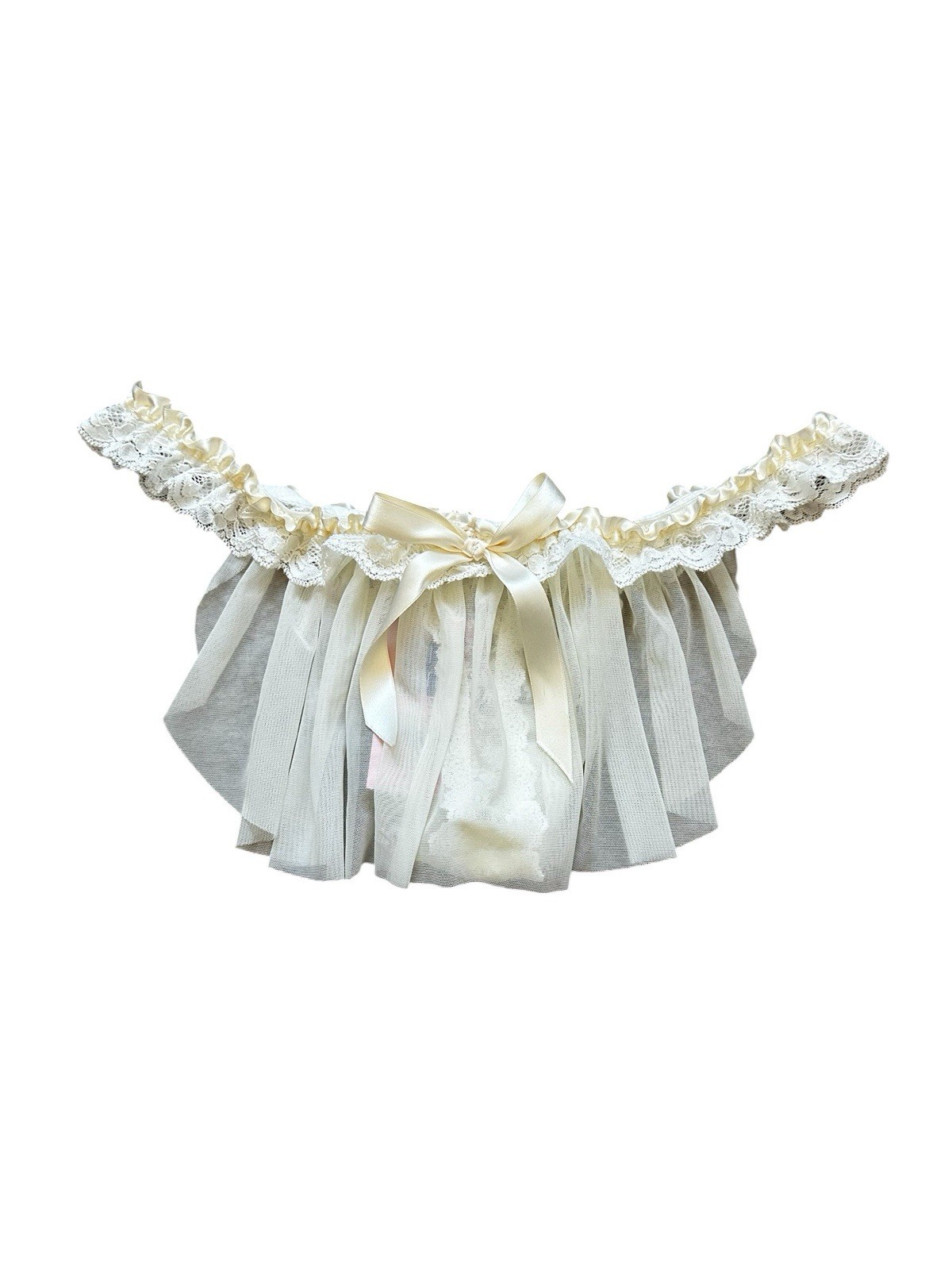 Hanky Panky Bridal Collection Bride Veil Thong Panties Ruffle Lace Size 2-14 NWT