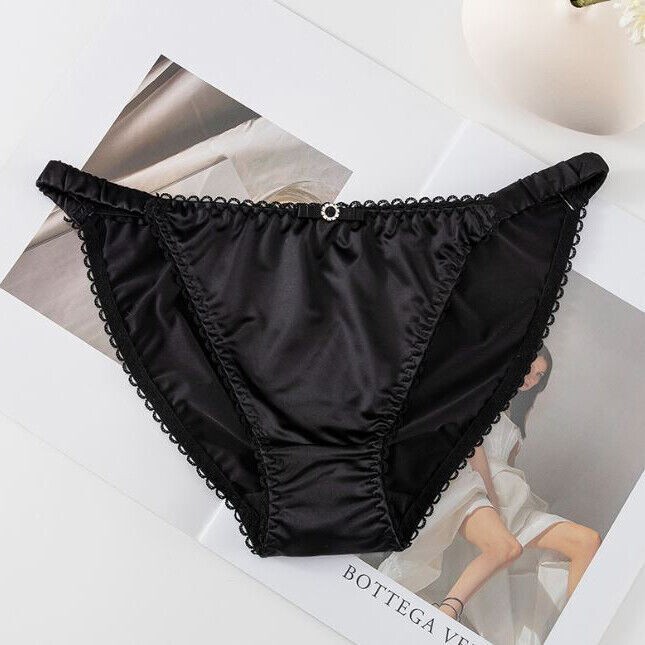 2x New Lot Womens Sexy Satin Panties Briefs Low Waist String Bikinis Lingeries
