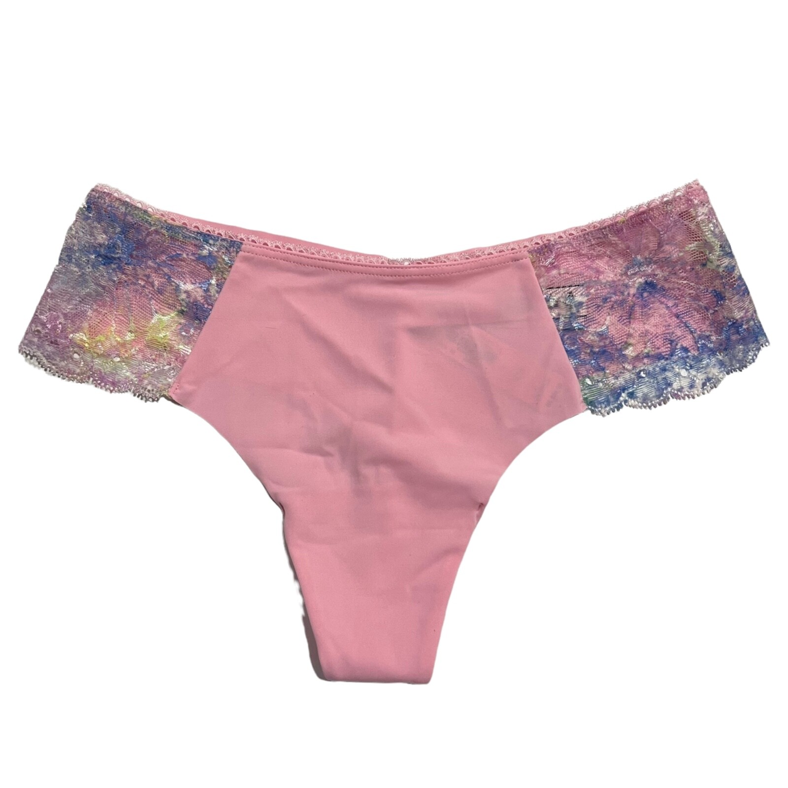 NWT VICTORIA’S SECRET Thong Pantie/Underwear Sz M-XL Pink Multicolor Lace
