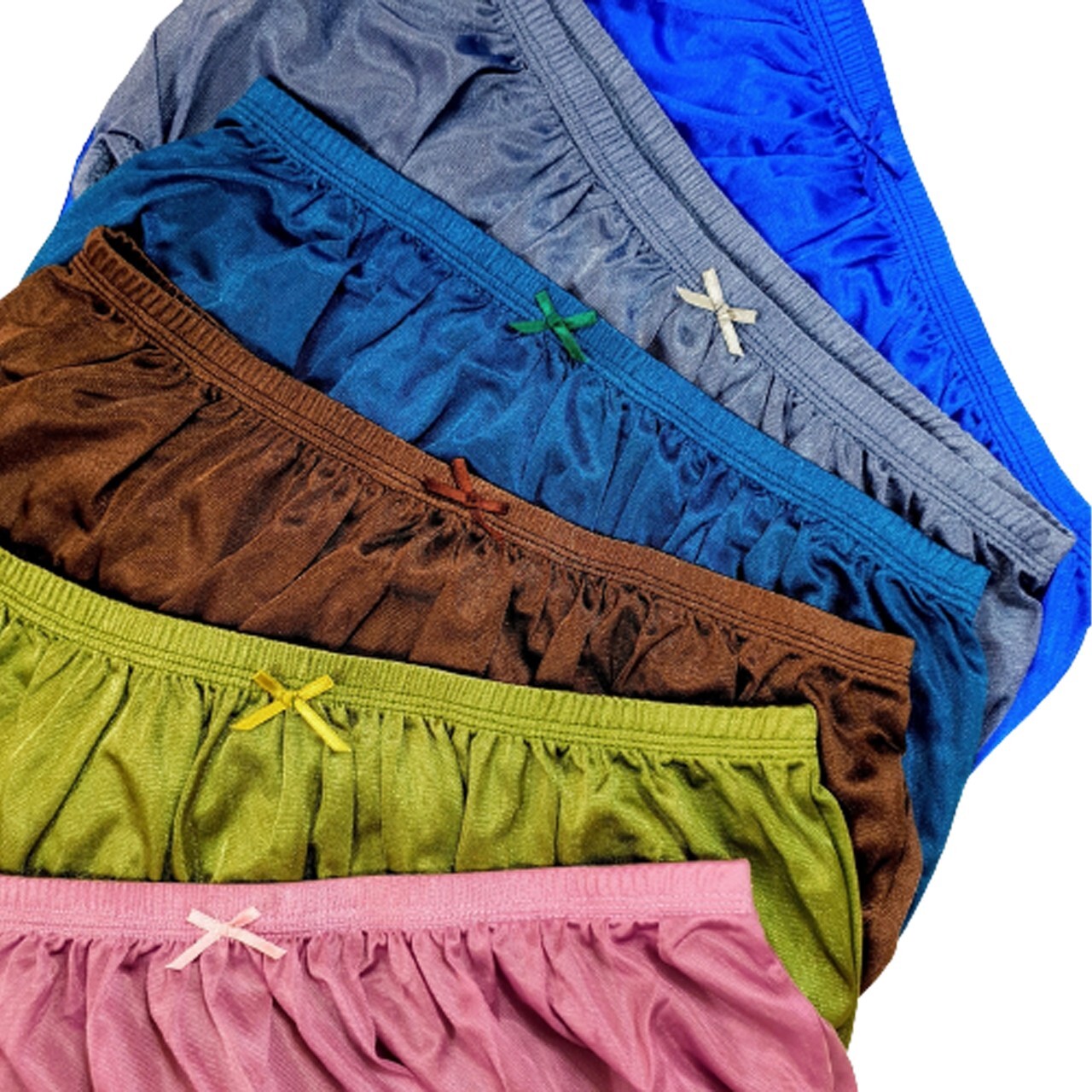 x6 Classic Nylon Silky Underwear Plus Size 2XL High Waisted Panties Briefs Smoot