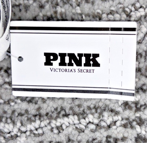 Victoria’s Secret PINK NWT Medium Gray Shimmer Lace Trim Thong Panty Sexy Cute