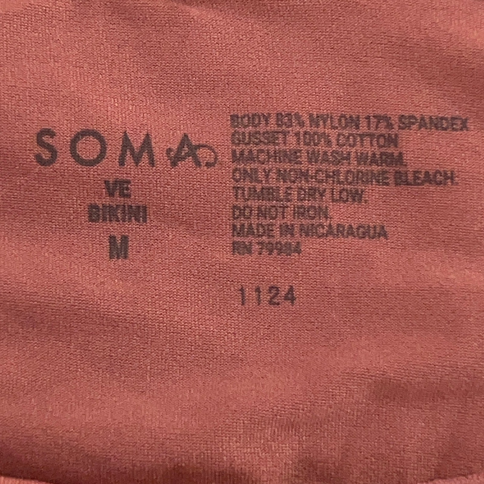 Soma Womens Medium Clay Rose Vanishing Edge Micro Bikini Panty NWT