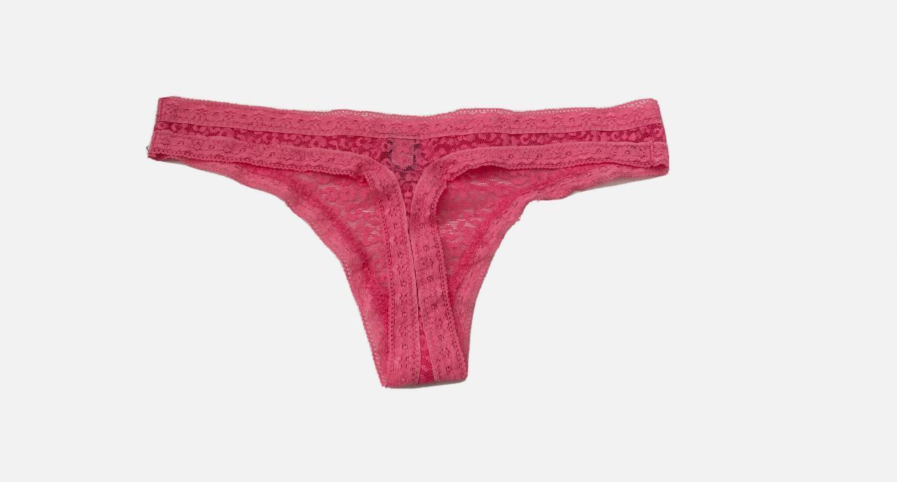 Kensie Womens Rosette Lace Thong Panties Size S/M 11606