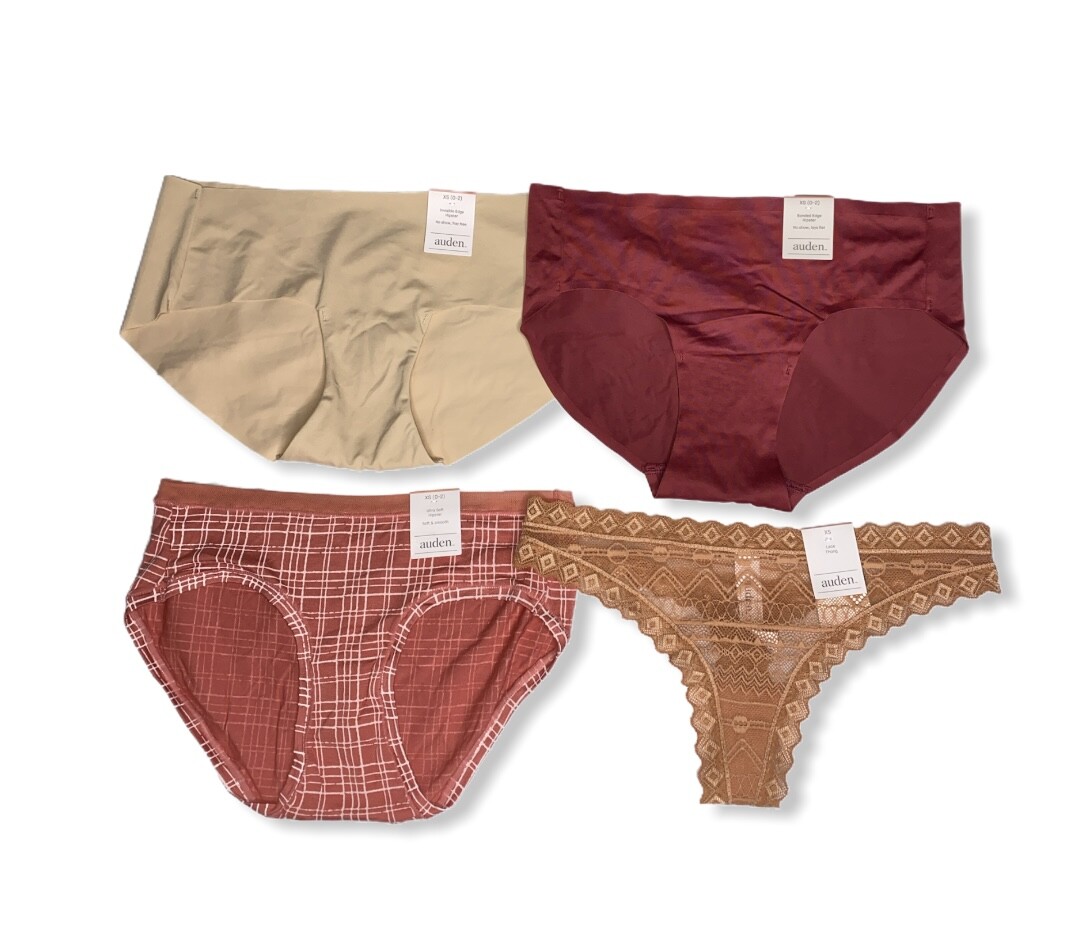 Women’s 4pk Assorted Styles & Colors Underwear – Auden – Size XS (0-2) – 697
