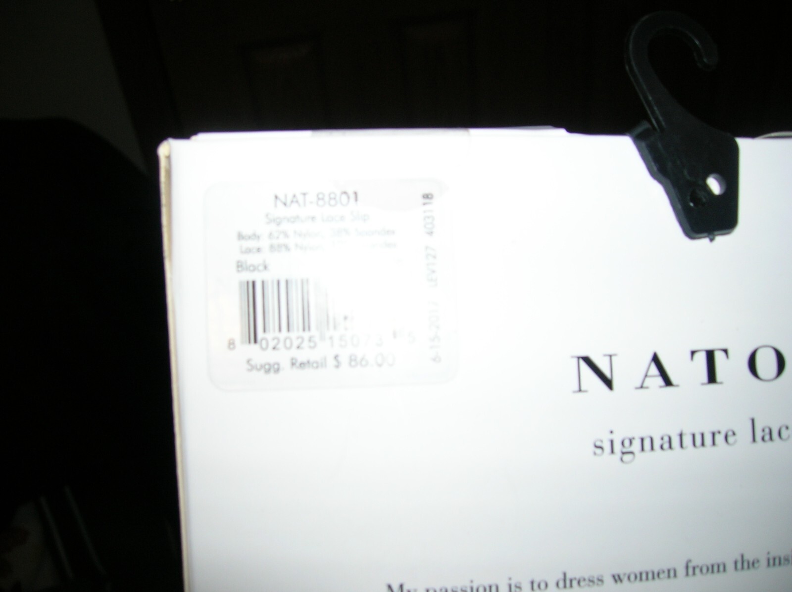 NATORI – SIGNATURE LACE SLIP – BLACK – SIZE XL – NEW IN ORIGINAL PACKAGE