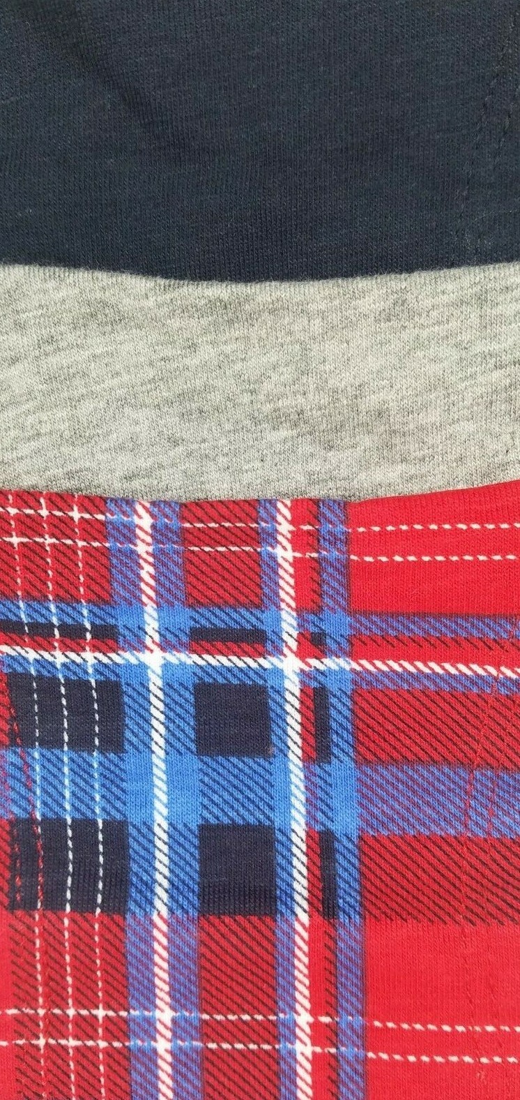 Tommy Hilfiger 3Pk Hipsters Cotton Stretch M Red Blue Plaid & Solid Gray, Navy