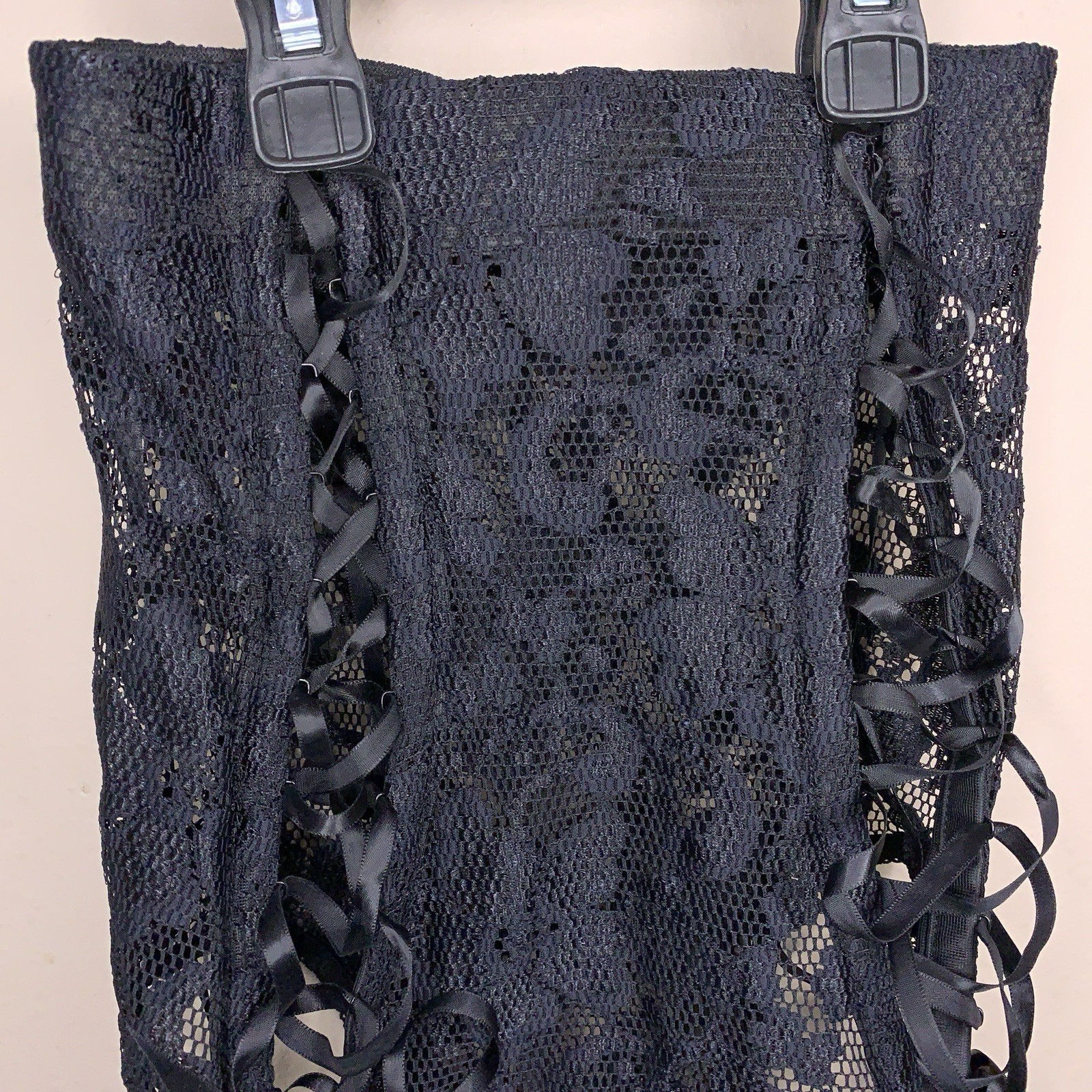 Small NWOT Black Lace Up High Waisted Panties Retro Gift