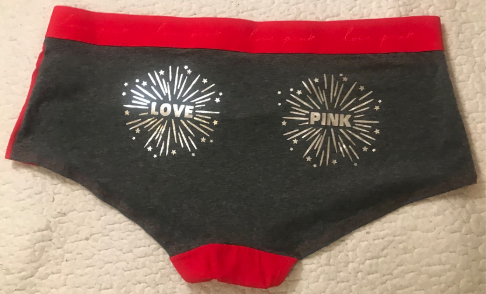 NWT Victoria’s Secret PINK Butt Logo Boyshort Panty Y2K Rare szXXL Fireworks