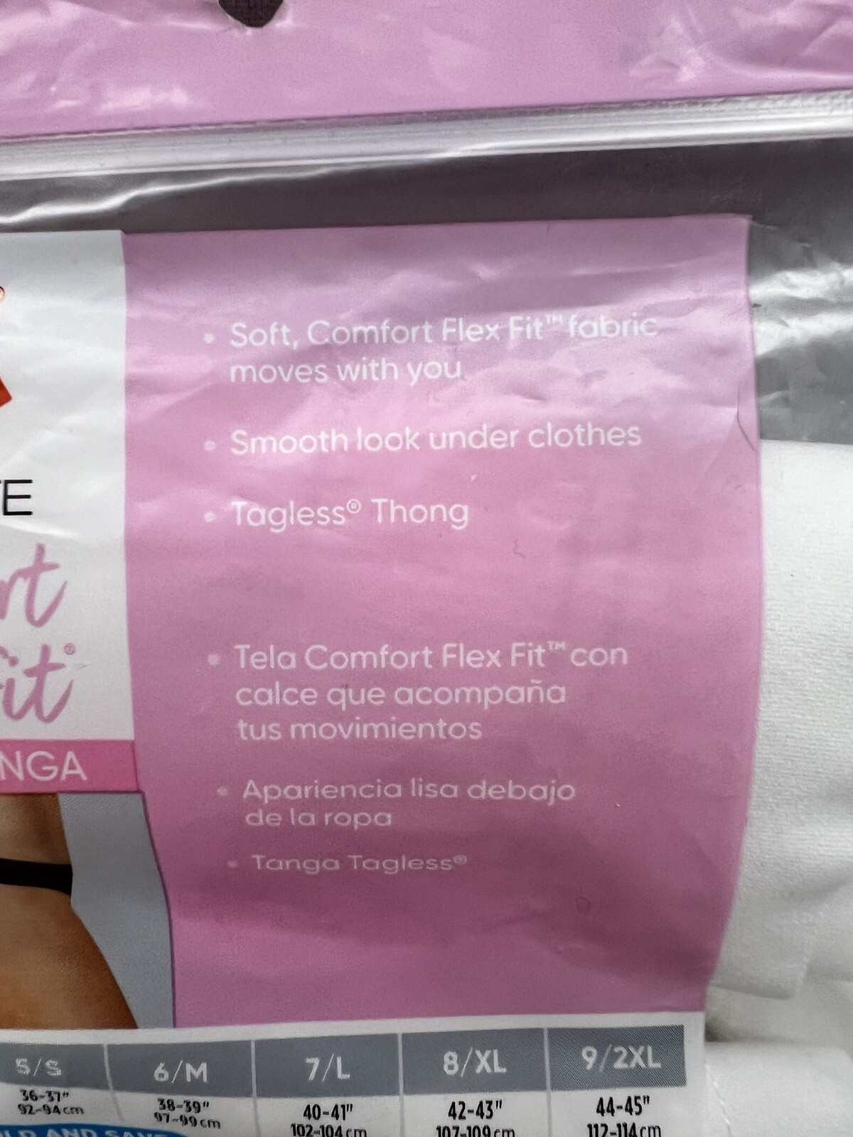 4 Pairs HANES Ultimate Flex Fit Ribbed Thongs Tangas Panties Underwear Women 7 L