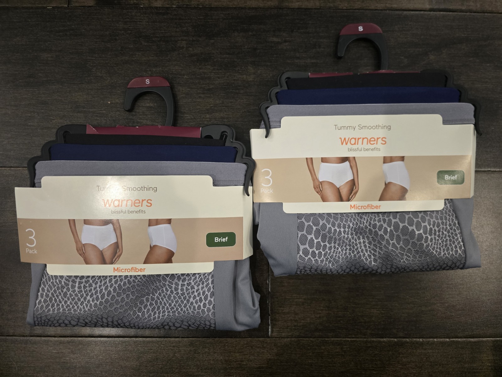 Warner’s 2x 3-Pack Brief Panties Size Small Microfiber Tummy Control NWT