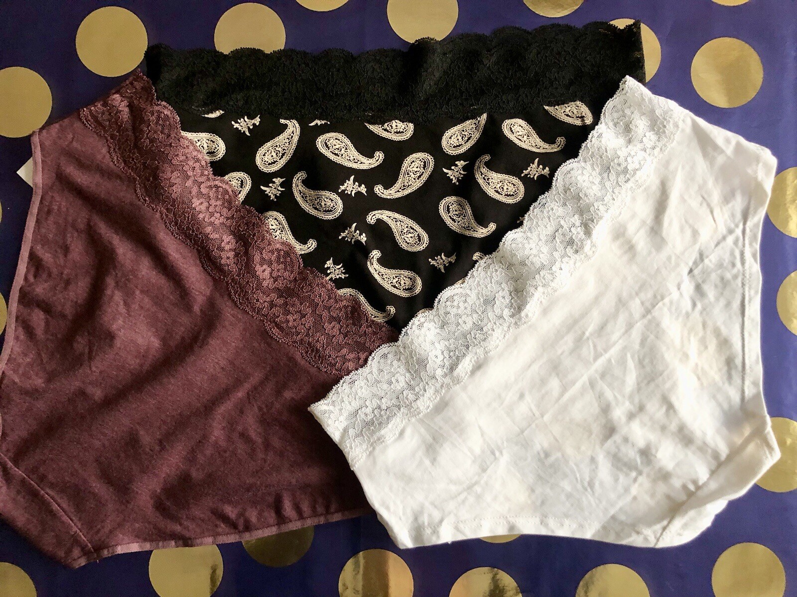 xNext 3 Pairs Hi Leg Cotton Short Briefs size 10 Stretch Lace waistband, BNWT