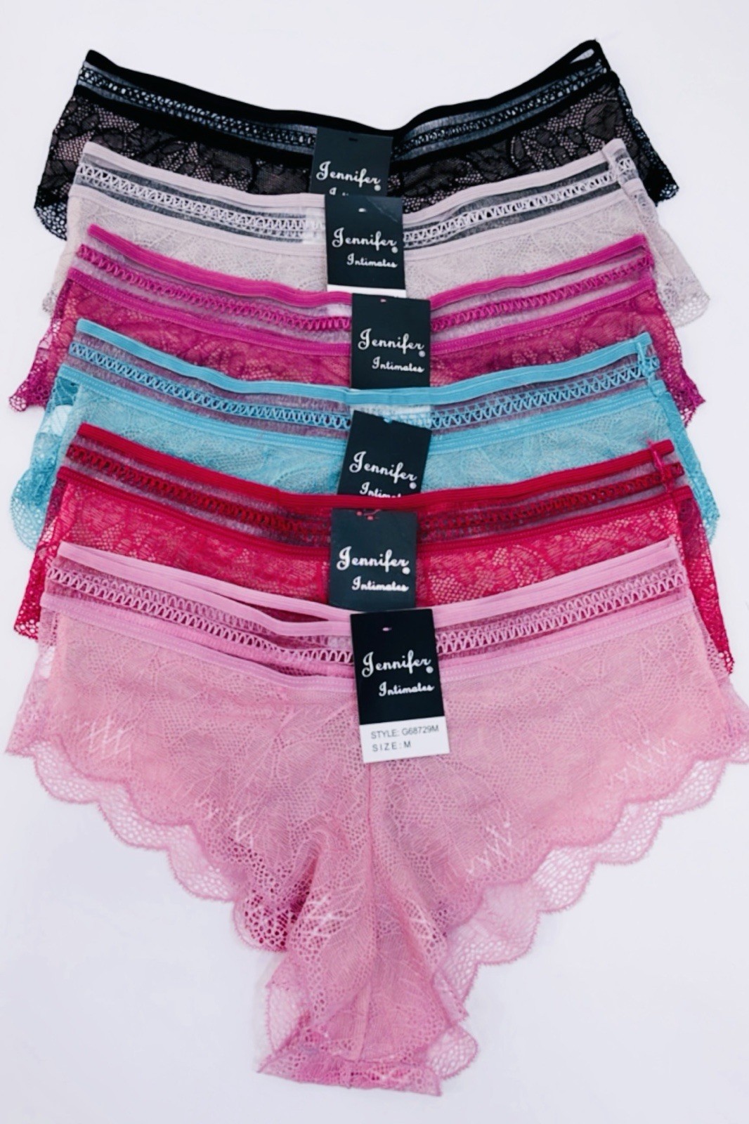 6pcs Sexy Lace Panties Boyshorts Boxer Shorts Lingeries Ladies Sheer Underwear L