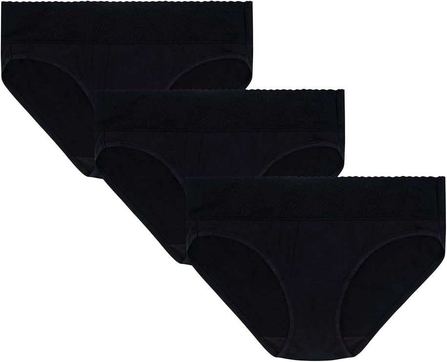 3 Pack Vanity Fair Women’s Effortless Hipster Panties 18477 Black 5-8