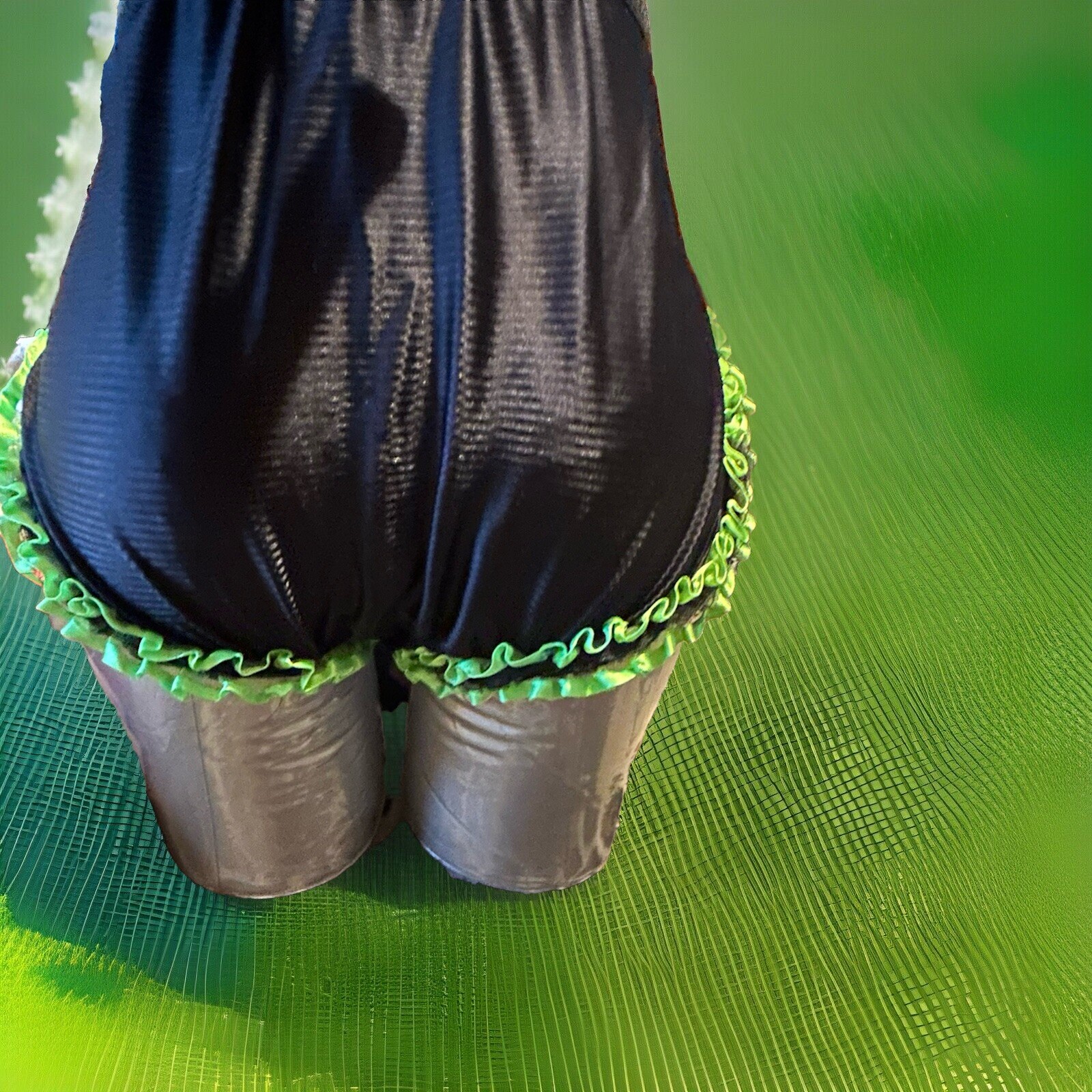 Handmade Black And Green Nylon Sizes Small Waist 17