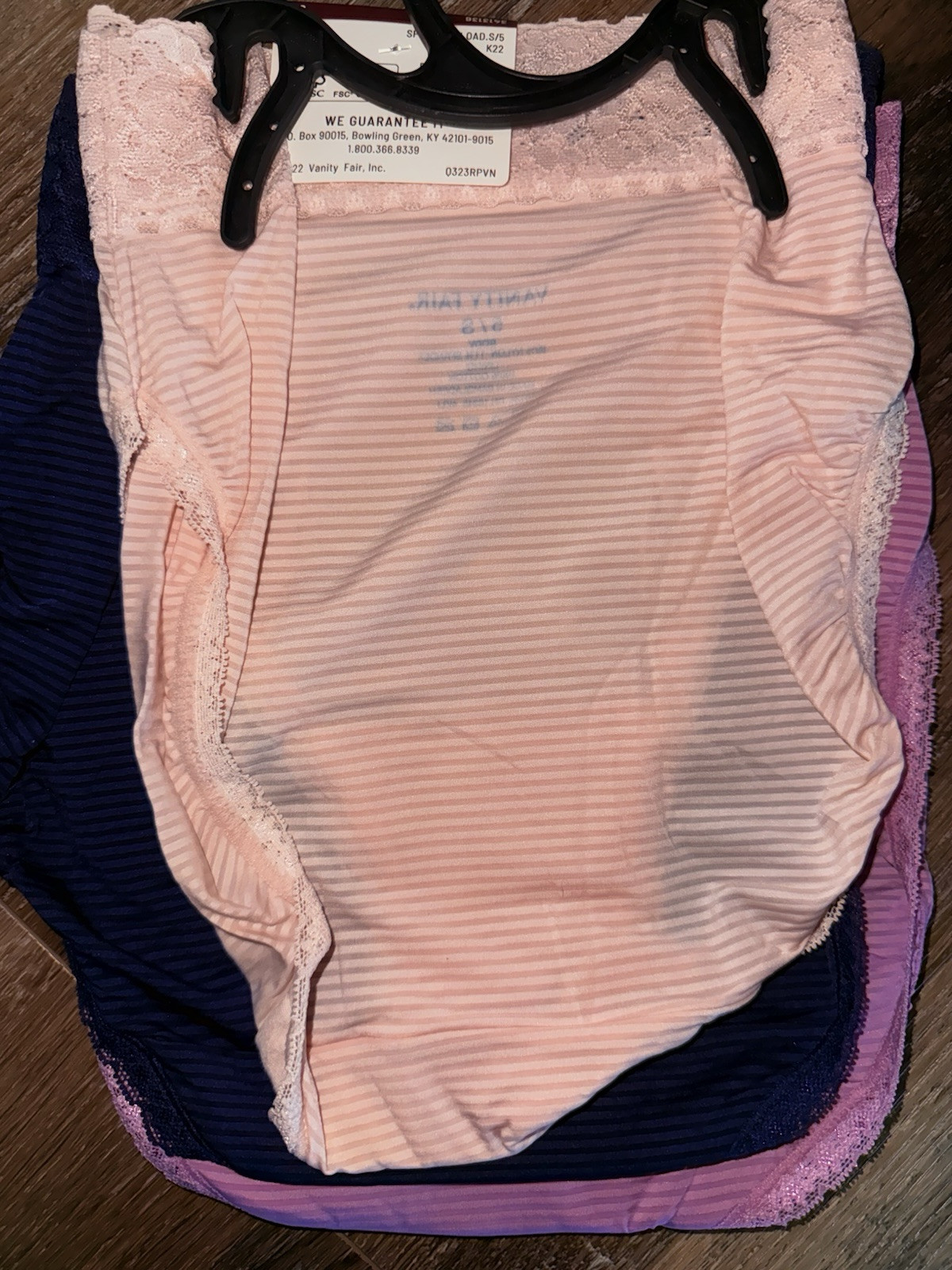 Vanity Fair Radiant Womens Hi-Cut Underwear Panties 3-Pair Nylon Striped ~ XL