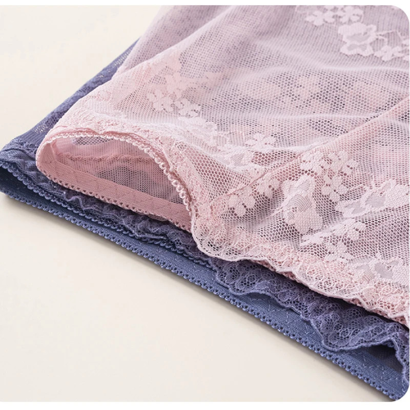Seamless High Waist Panties Women’s Lace Floral Briefs Breathable Comfort Fit
