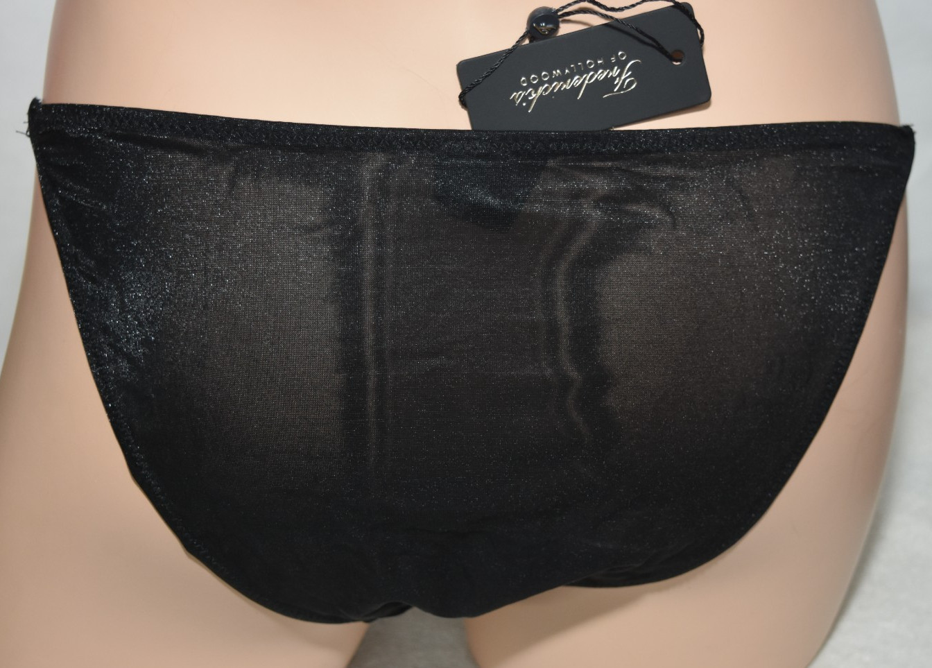 NWT Black Shimmer Frederick’s Hollywood String Bikini Panty Xl Xlarge