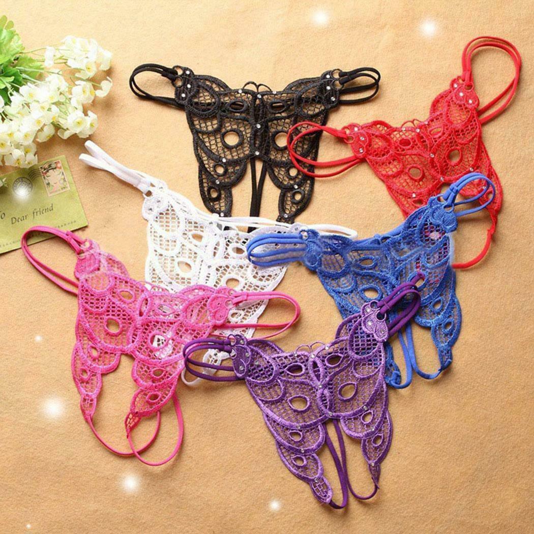 Womens Lace Panties Crotchles Underwear G-string Thongs High Cut Sexy Lingeries