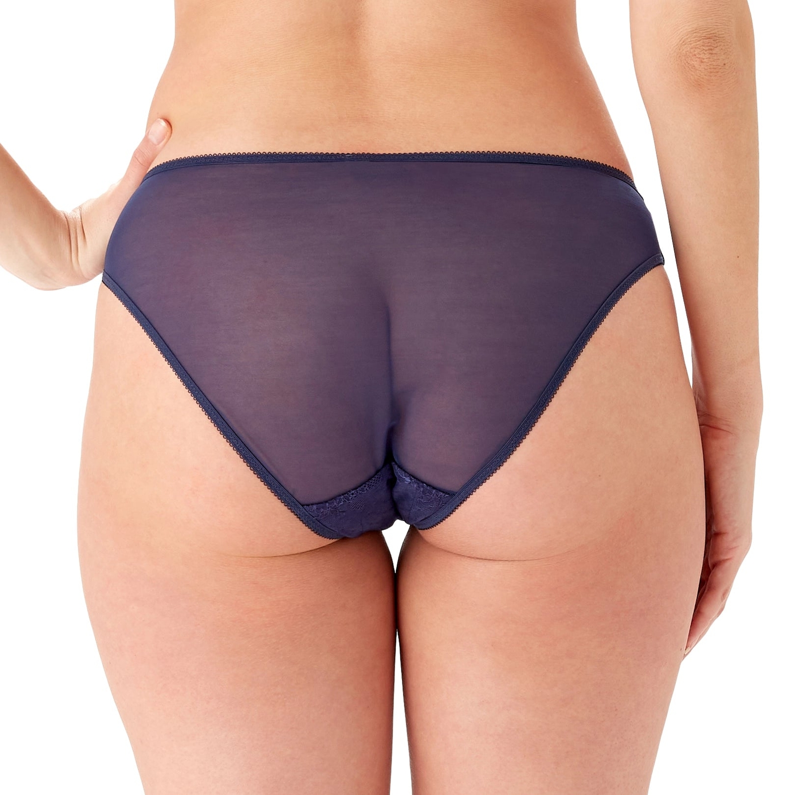 Gossard Glossies Lace Eclipse Sheer Brief Panty New Blue Underwear 13003