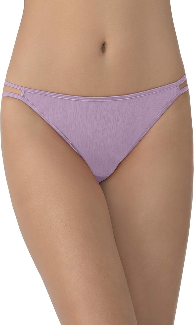 4 pairs VANITY FAIR String Bikini ILLUMINATION 18108 Panty Solid Colors 7 / L