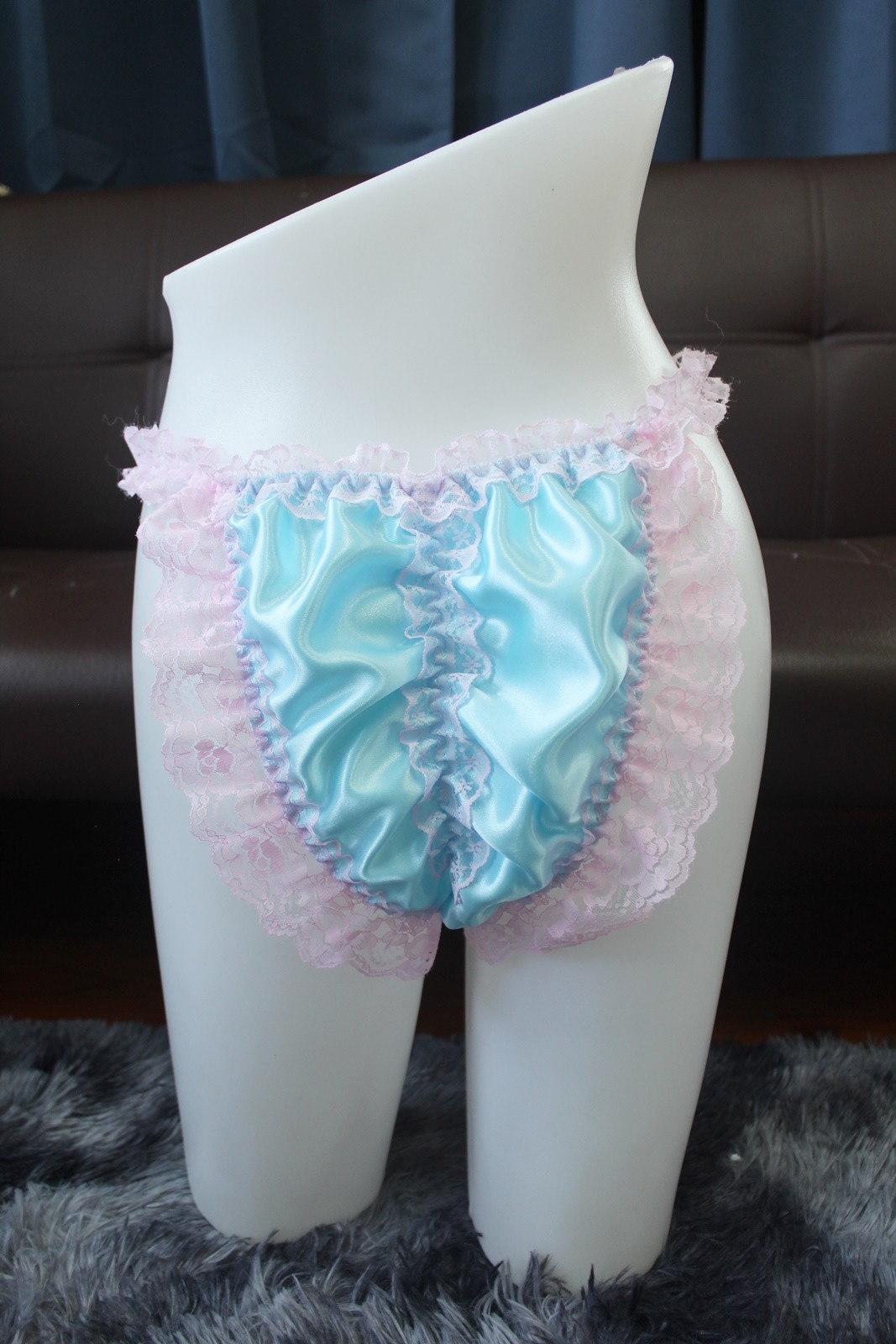 #A221 2XL/ElasticW.24-44″Vintage Style 6PCS Satin Thong Bikini Panties Underwear