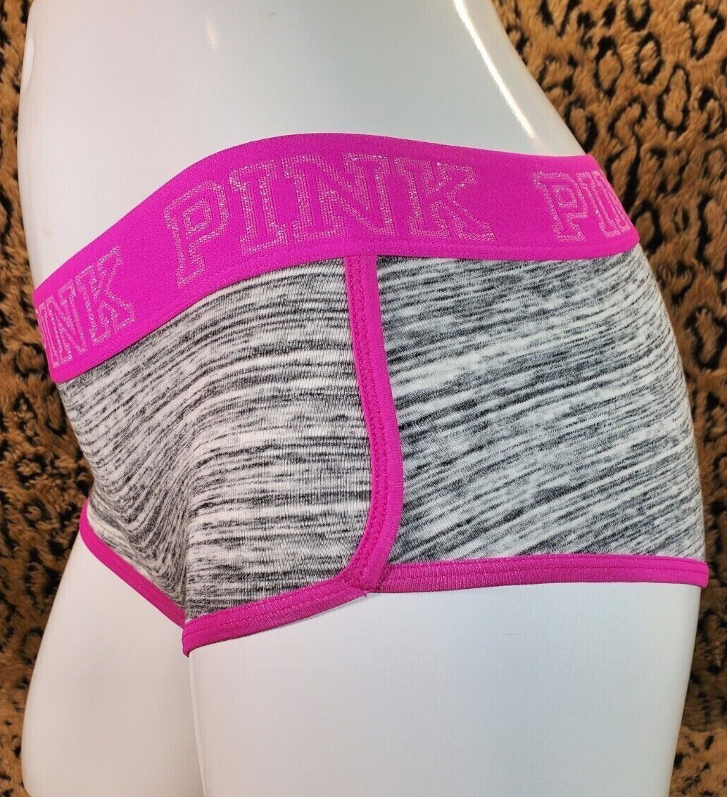 Victoria’s Secret PINK Glitter Logo Static Low Rise Boy Short Panty XS NWT Sexy