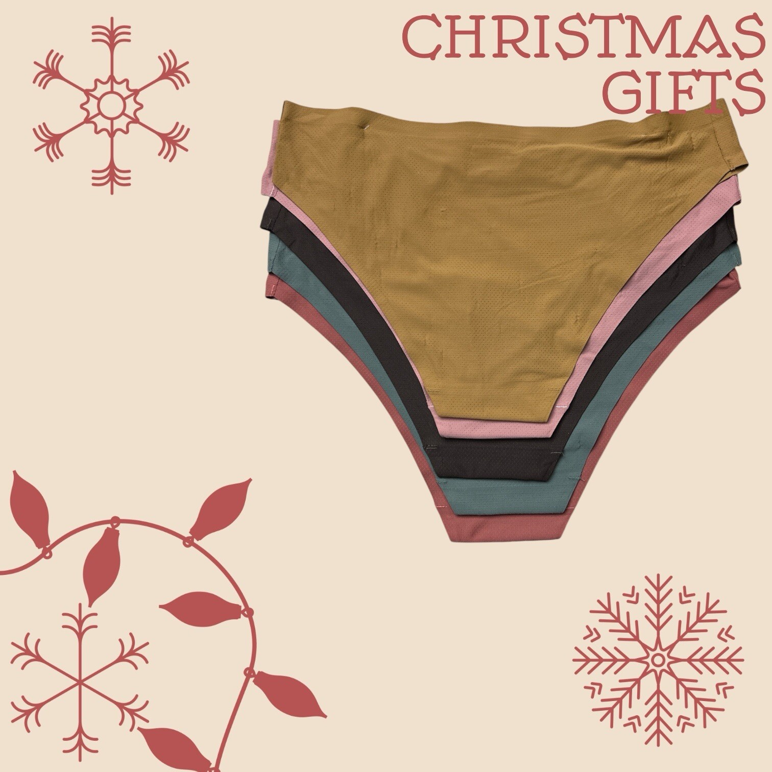 DANSKIN INTIMATES 5 PCS~Multicolor~No Show Panties Sz L~ Style DS3654~UNIQUE~$48